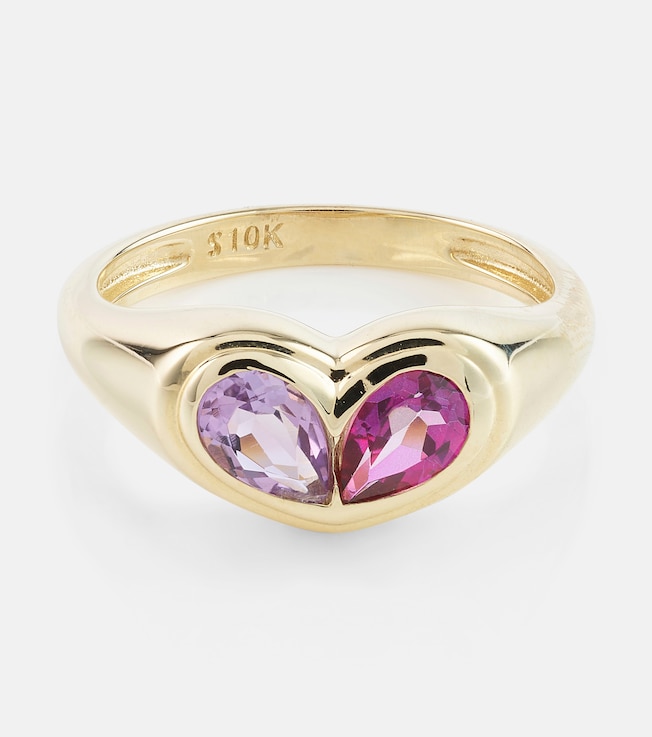 Lavender Haze 10kt gold ring with amethyst and topaz | Stone and Strand