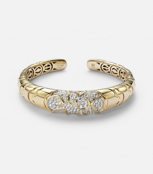 Onda 18kt gold bangle with diamonds | Marina B