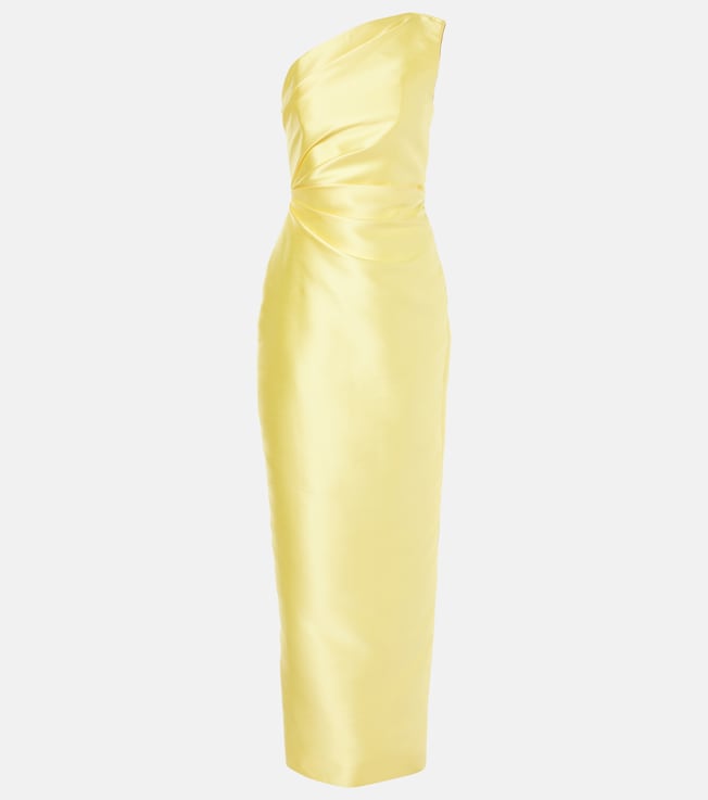 Kira one-shoulder twill maxi dress | Solace London