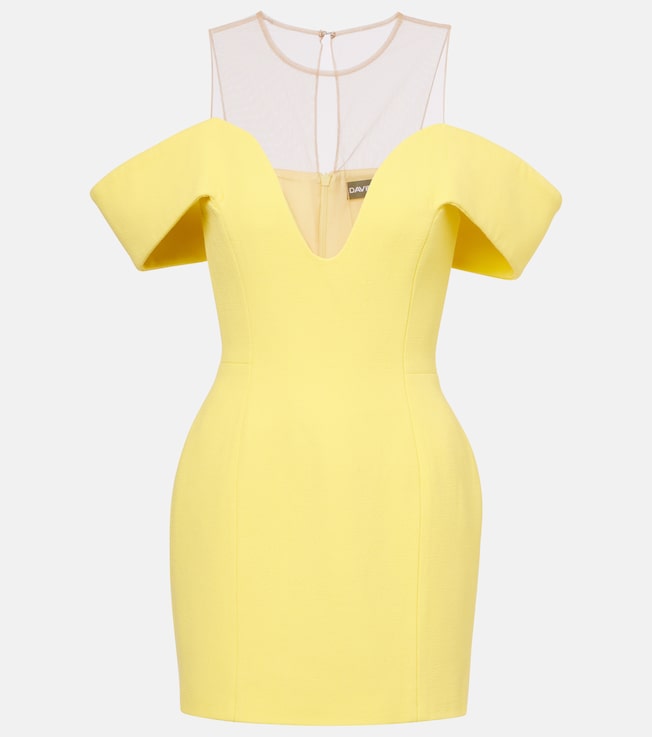 Off-shoulder wool crêpe minidress | David Koma