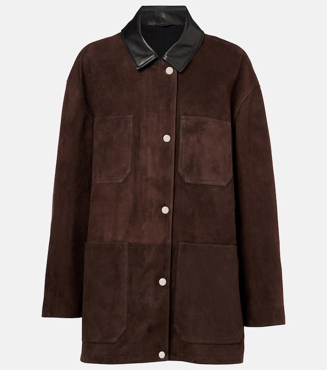 Barn leather-trimmed suede field jacket | Nour Hammour