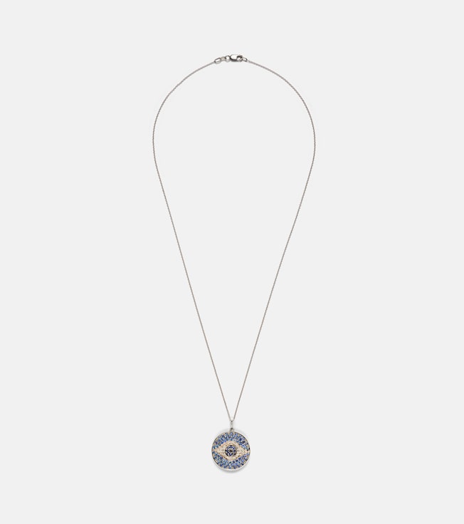Dawn 18kt white gold necklace with diamonds and sapphires | Ileana Makri