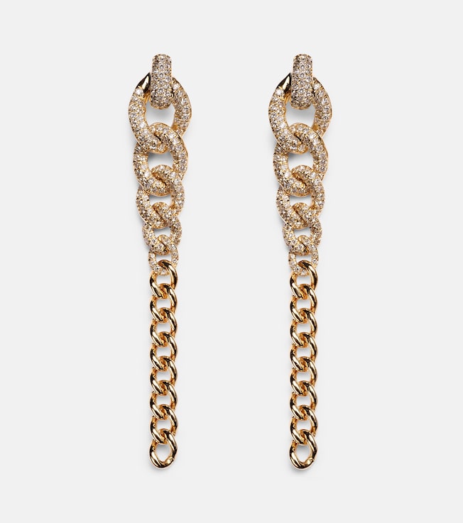Gradual Drop Link 18ct yellow gold and diamonds earrings | Shay Jewelry