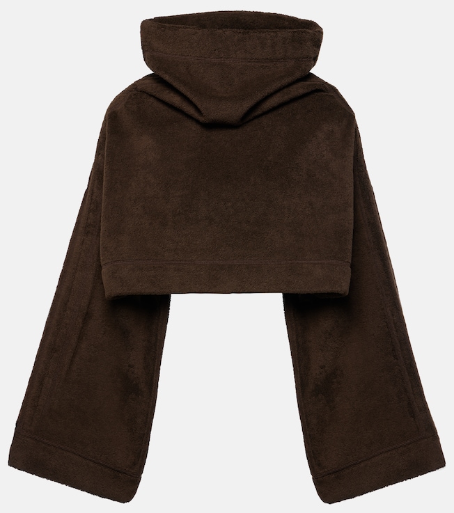 Cropped cotton terry hoodie | Alaïa