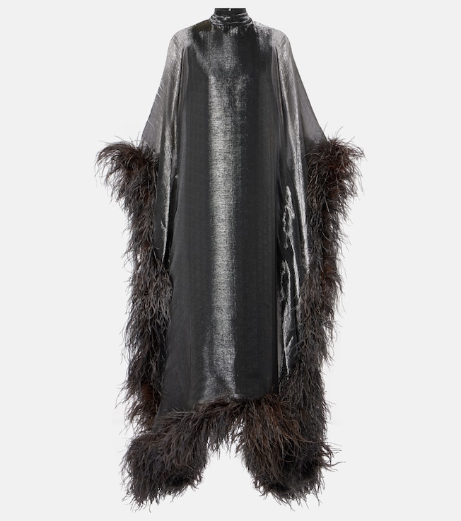 Casta feather-trimmed kaftan | Taller Marmo