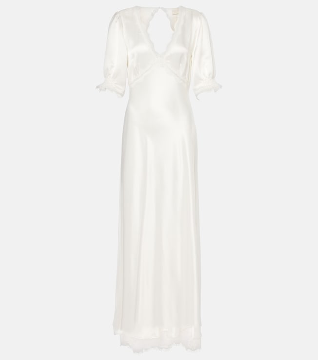 Annabella lace-trimmed satin maxi dress | Rixo