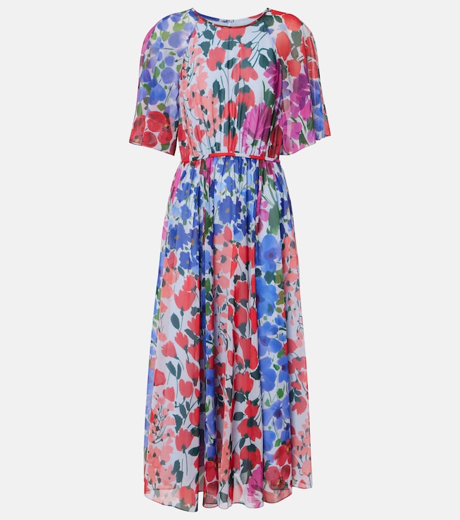 Floral gathered midi dress | Carolina Herrera