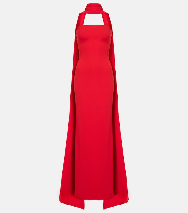 Ainhoa scarf-detail crêpe gown | Solace London