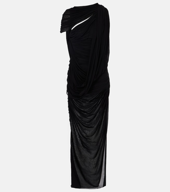Draped open-back jersey maxi dress | Mugler