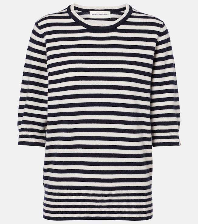 N°63 Well striped cashmere-blend top | Extreme Cashmere