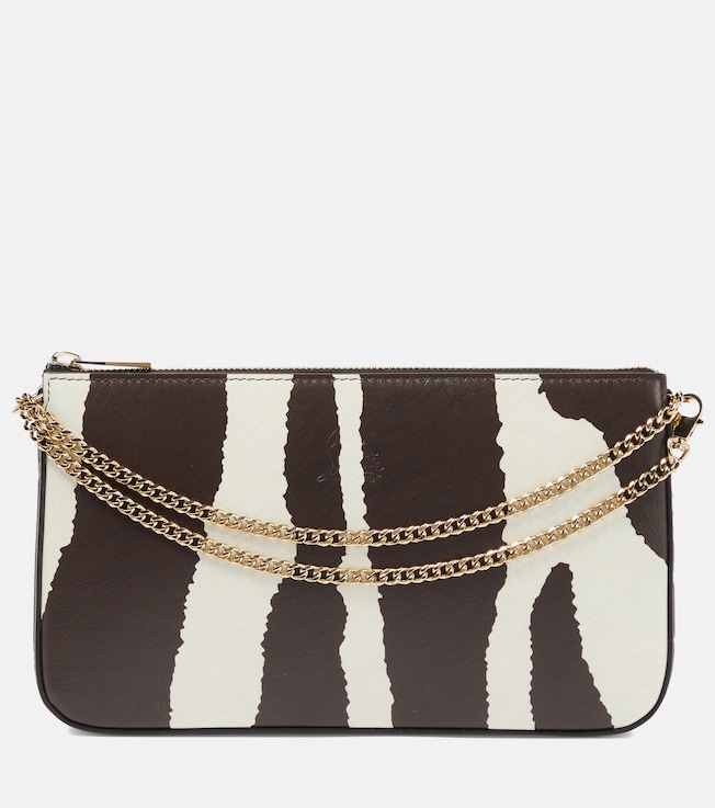 Loubila zebra-print leather clutch | Christian Louboutin