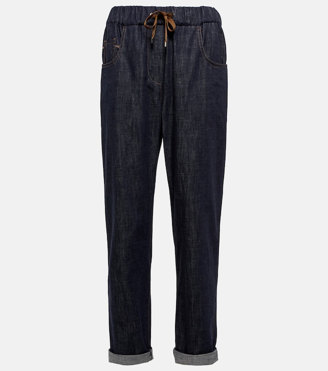 Embellished tapered jeans | Brunello Cucinelli