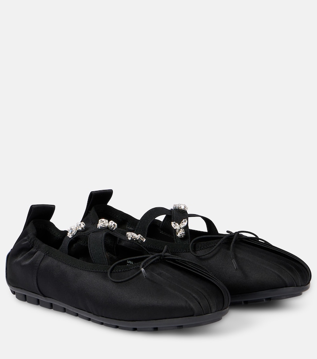 Embellished satin ballet flats | Simone Rocha