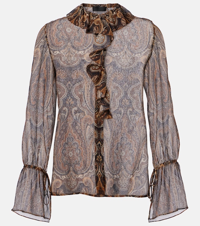 Cecily paisley silk chiffon blouse | Nili Lotan