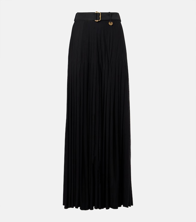 Pleated cotton-blend maxi skirt | Burberry