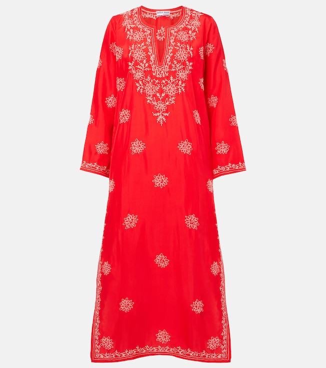 Embroidered silk kaftan | Juliet Dunn