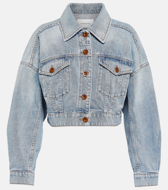 Raie cropped denim jacket | Zimmermann
