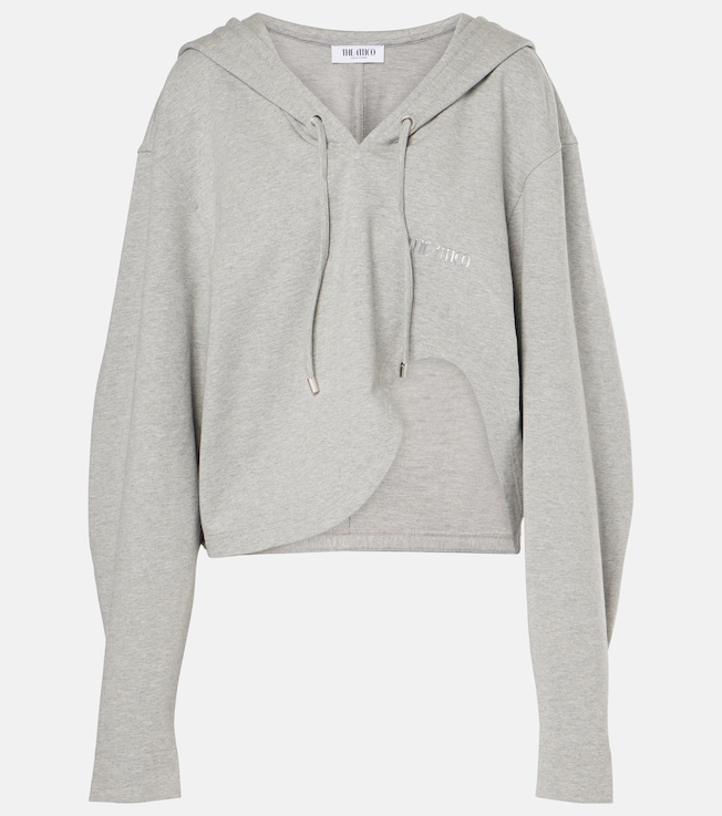Asymmetric cotton-blend jersey hoodie | The Attico