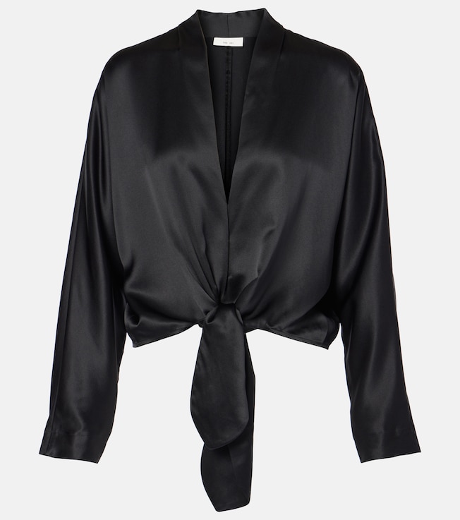 Tie-front silk blouse | The Sei