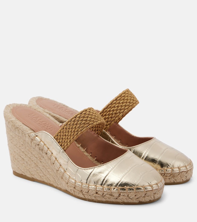 Siena 70 leather espadrille wedges | Malone Souliers