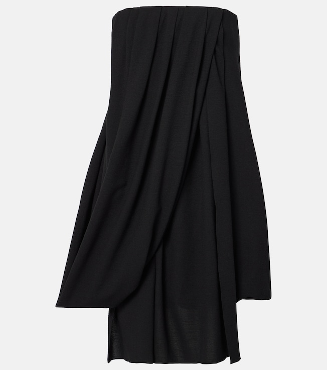 Draped off-shoulder wool-blend bustier dress | JW Anderson