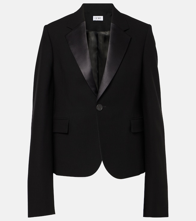Satin-trimmed wool blazer | Loewe