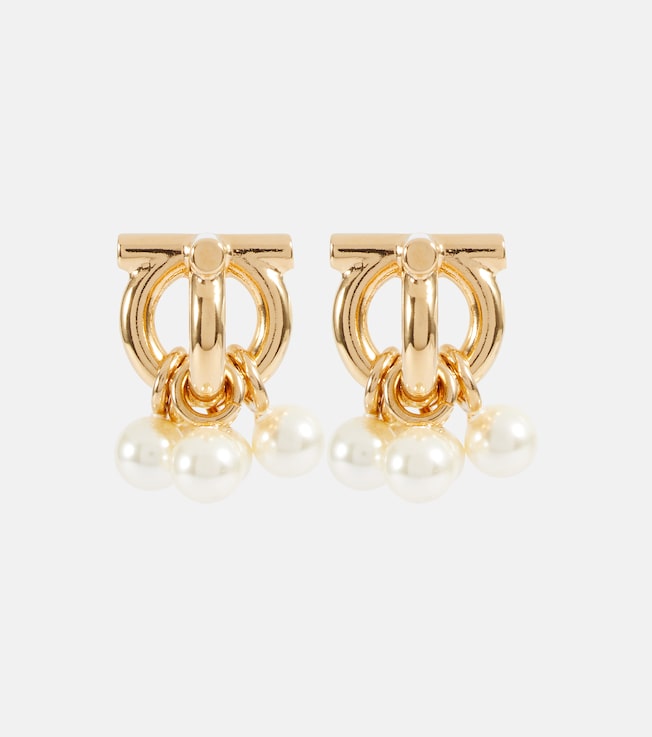 Gancini Dancing Pearl earrings | Ferragamo