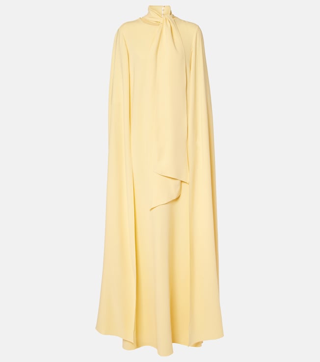 Caped silk-blend georgette gown | Oscar de la Renta