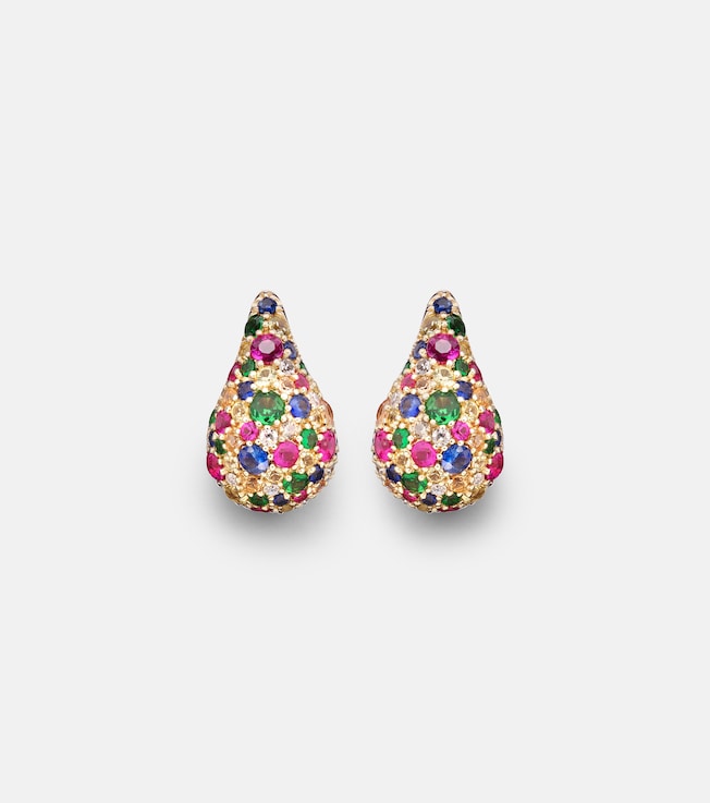 Happy Tears 14kt gold stud earrings with sapphires | Roxanne First