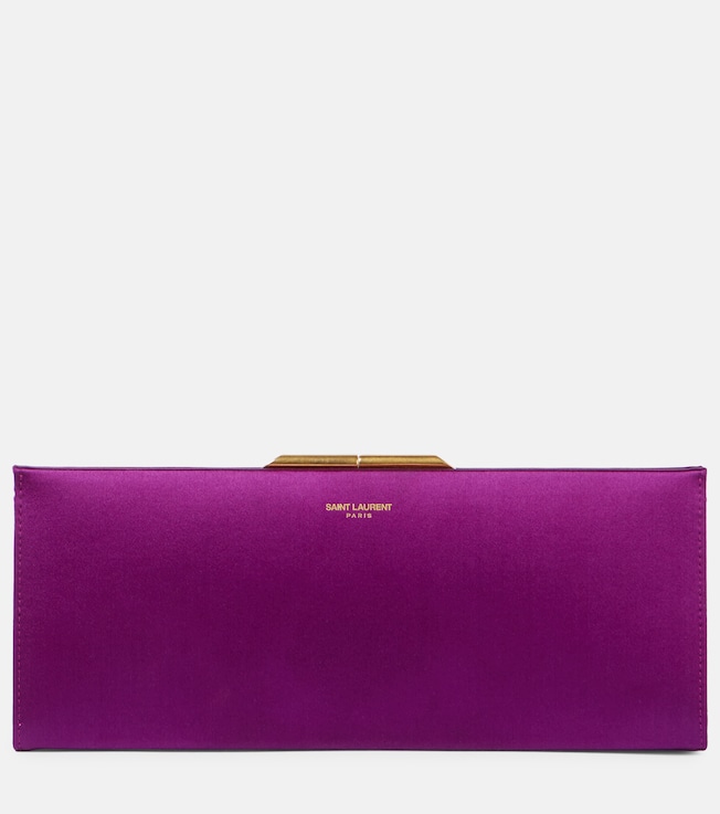 Midnight Small satin clutch | Saint Laurent