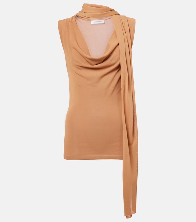 Draped scarf-detail top | Aya Muse