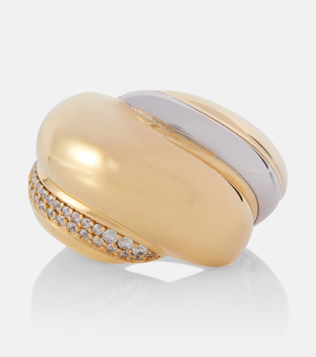 Whirlwind crystal-embellished ring | Saint Laurent