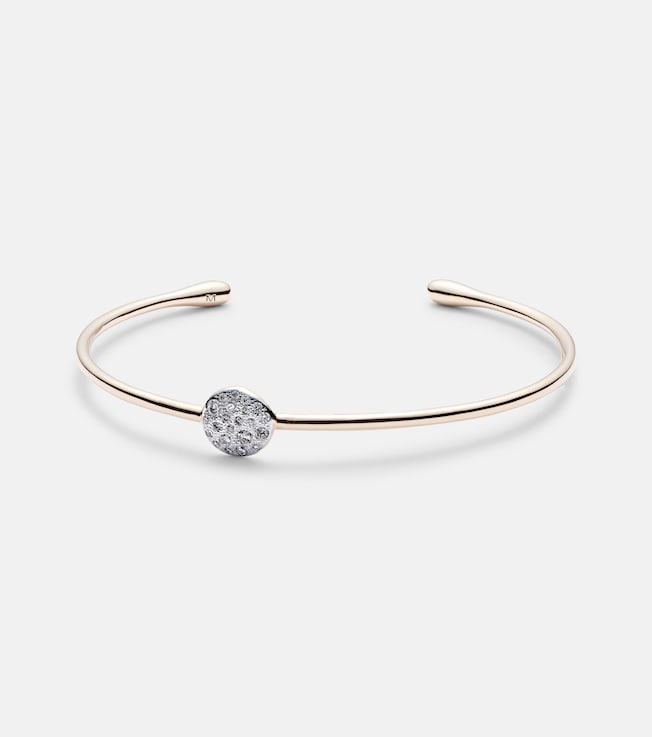 Sabbia 18kt rose gold bangle with diamonds | Pomellato