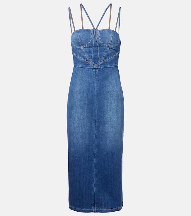 Denim corset dress | Nensi Dojaka