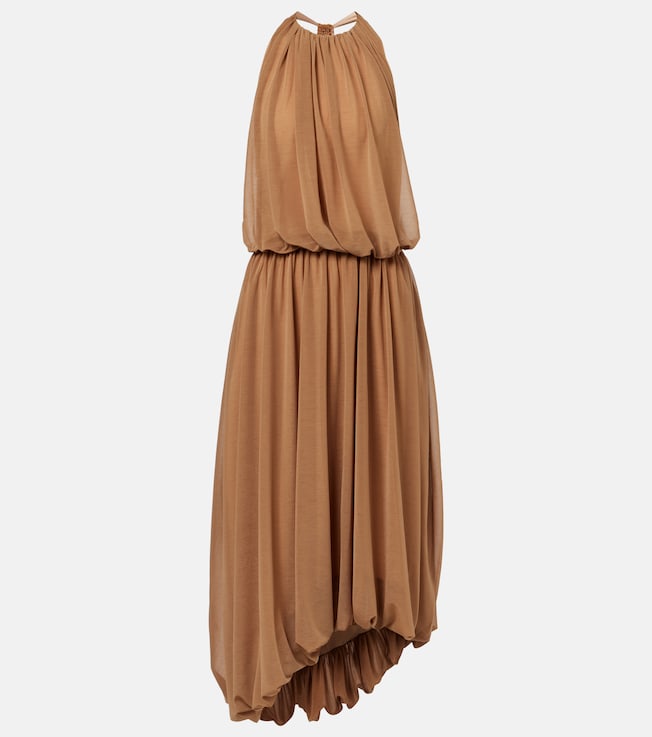 Gathered open-back midi dress | Xu Zhi