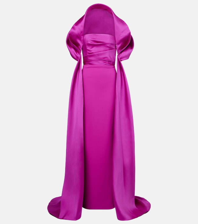 Vera caped satin gown | Solace London