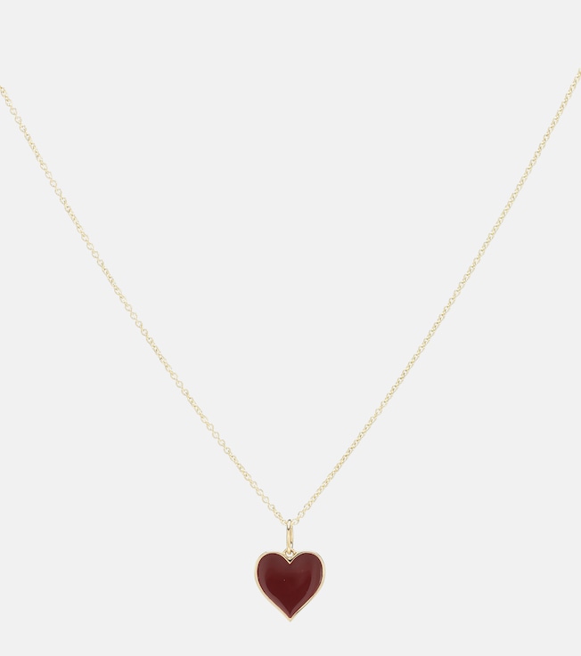 Heart 14kt gold necklace with enamel | Sydney Evan