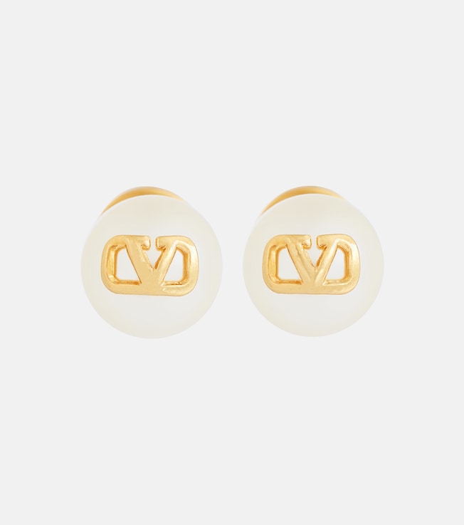 VLogo faux pearl earrings | Valentino
