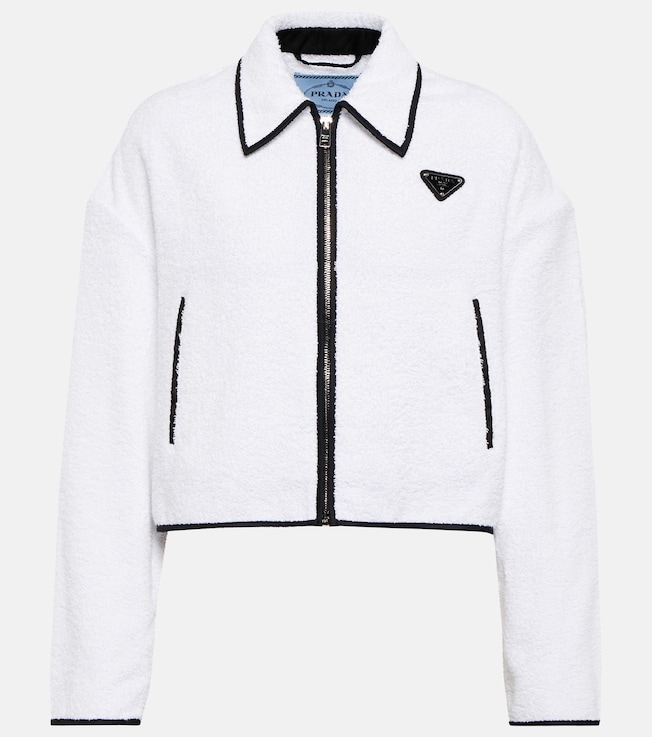 Cropped cotton terry jacket | Prada