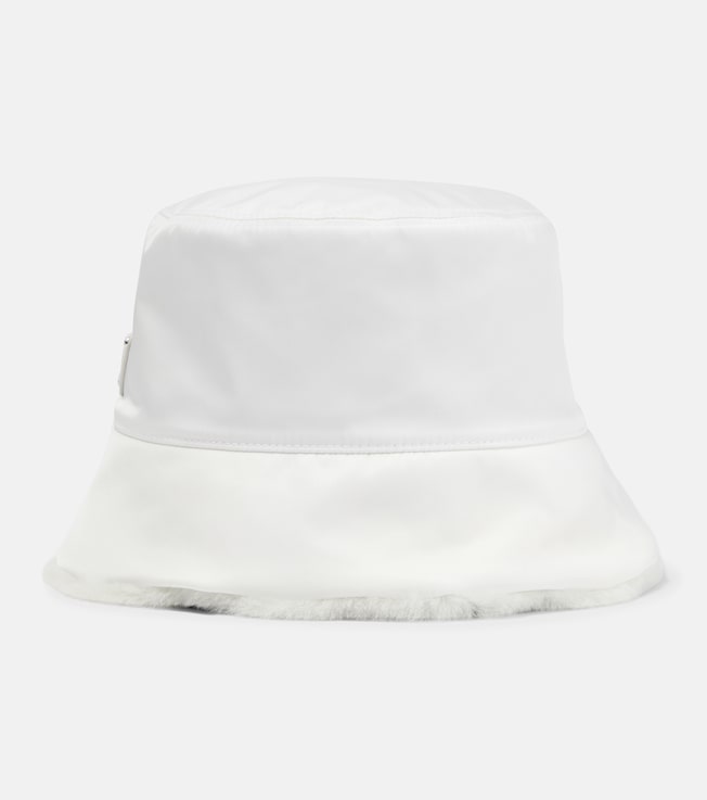 Re-Nylon shearling-trimmed bucket hat | Prada