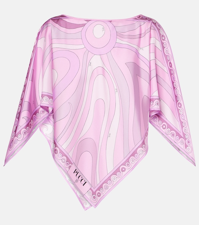 Printed silk twill top | Pucci