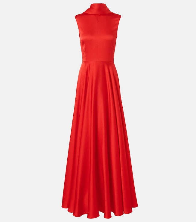 Emelia scarf-detail satin gown | Solace London