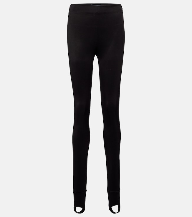 High-rise stretch-jersey stirrup leggings | Prada
