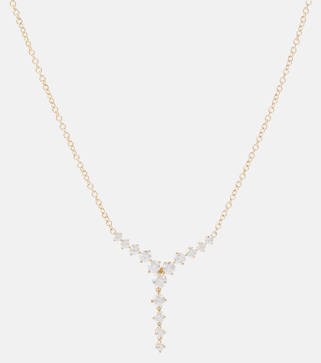 Aria Cascade Mini 18kt gold necklace with diamonds | Melissa Kaye