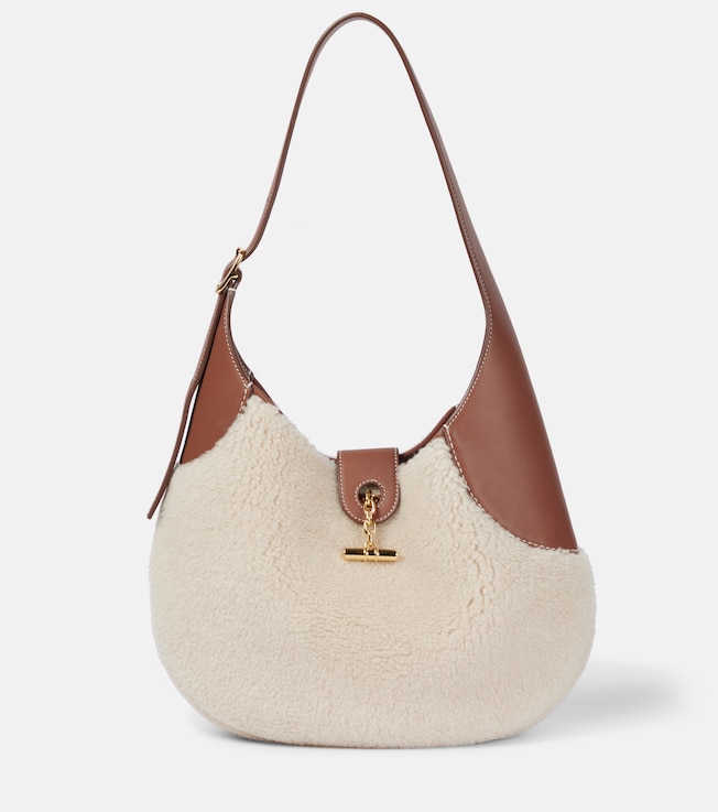 Bobbin Medium faux shearling shoulder bag | Loro Piana