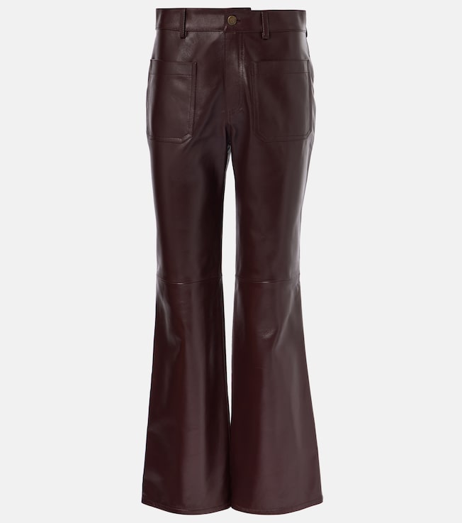 Mid-rise leather flared pants | Chloé