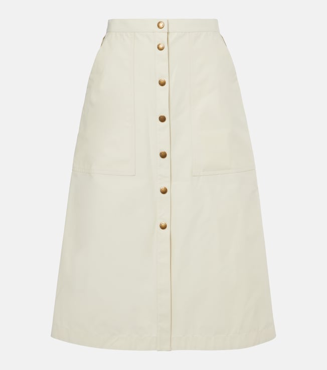 Cotton-blend twill midi skirt | Moncler