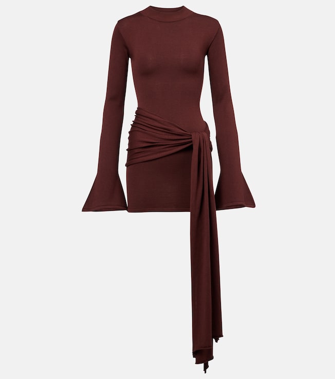 Draped silk and cotton minidress | Aya Muse