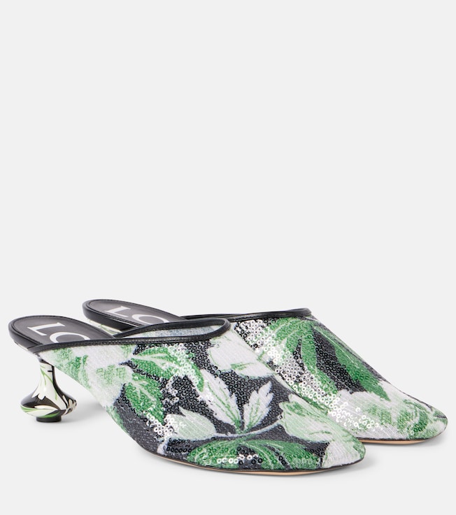 Toy 45 floral sequined mesh mules | Loewe