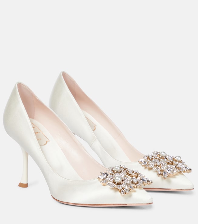 RV Bouquet 85 embellished satin pumps | Roger Vivier